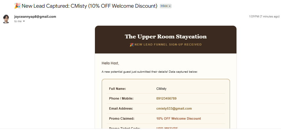 Prospect Guest Capture - Host Owner Gmail